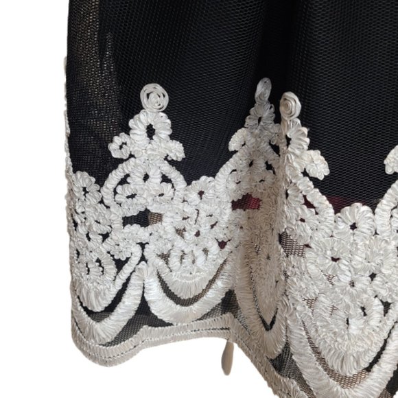 Stunning Black Cocktail Dress with White Accents by Jenn - Picture 12 of 16